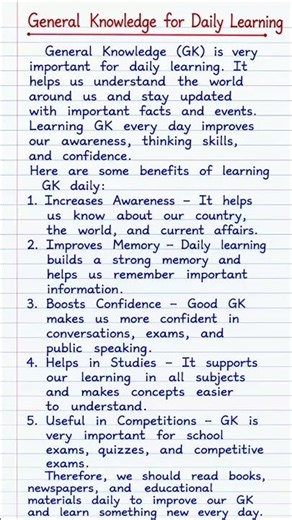 General Knowledge for Daily Learning | GK in English | Homework Help