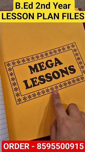 LESSON PLAN FILES | B.Ed 2nd Year | 8595500915