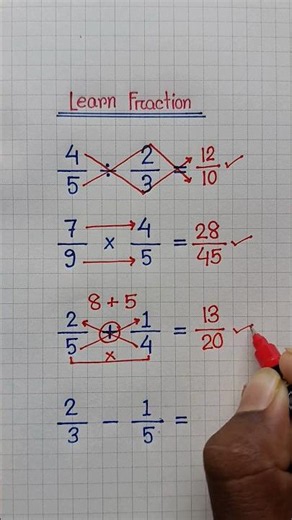 Learn Fraction Hack 🔥 #learnfractions #fraction #mathstricks #studytips #fractions