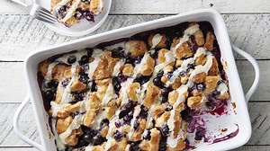 Blueberry-Lemon Cinnamon Roll Breakfast Bake