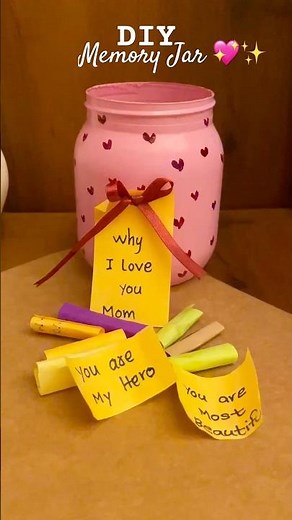 😍Handmade Gift for Mother’s Day 🌸| Reasons Why I Love My Mom ✨DIY Memory Jar for Mom 💖#shorts
