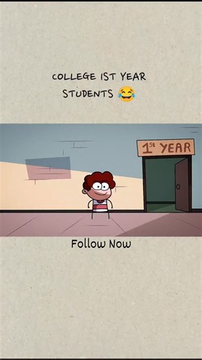𝗔𝗡𝗜𝗠𝗔𝗧𝗜𝗢𝗡 on Instagram: "College 1st year students👩‍🎓 #cartoon #funny #reels #animation"
