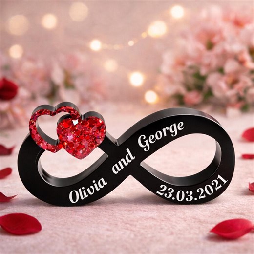 Personalized Infinity Love Sign | Custom Names & Date Gift | Epoxy Resin Infinity Decor | Anniversary Gift | Wedding Gift | Couples - Etsy