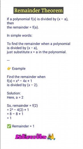 Remainder Theorem