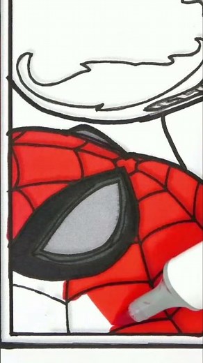 Spiderman vs Venom Coloring Pages #coloringspiderman #colorgoart #ytshorts #art #marvel #venom