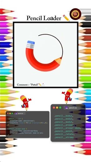 Pencil Loading Animation ✏️ | CSS Loader Design | STM CODER #shorts