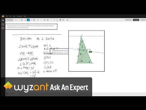 Given two angles of a triangle and information about perpendicular bisector of a side, find an angle