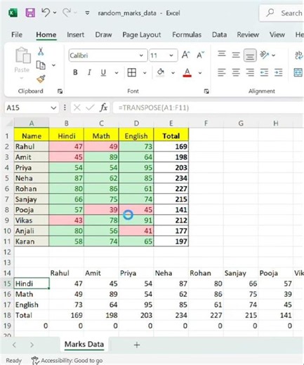 🔥 Stop Copy-Paste! Use TRANSPOSE Function the Right Way in Excel #ExcelTips #ExcelShorts #excel