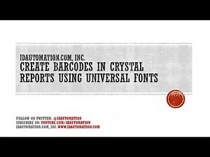 How to Create #Barcodes in #CrystalReports using IDAutomation Universal Barcode Fonts