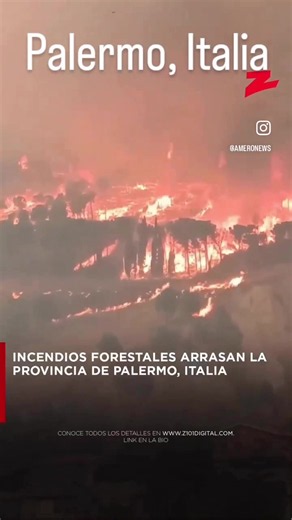 Palerme en flammes : des incendies ravagent la Sicile 🔥🚨⚡️ Des incendies d’une violence impressionnante frappent la province de Palerme, en Italie. Les flammes progressent rapidement, menaçant la nature, les habitations et mobilisant d’importants moyens de secours. Courage à toutes les personnes touchées. 🇮🇹❤️‍🩹 #Italie #Palerme #Incendie #FeuDeForêt #BreakingNews