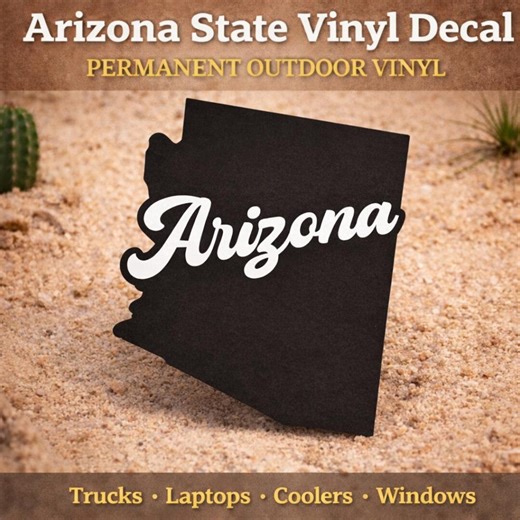 Arizona State Vinyl Decal 5 Inch | AZ Outline Car Sticker | Minimalist Arizona Pride | Permanent Outdoor Truck Window Decal - Etsy