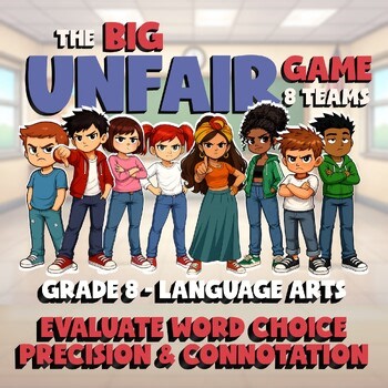 Evaluate Word Choice Precision & Connotation BIG UNFAIR GAME - Grade 8 ELA