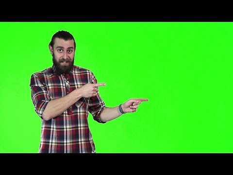 Man pointing his finger on Green Screen - Man pointing his finger on Chroma Key