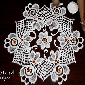 Friday kolam & muggulu designs with 3 dots step step - rangoli tutorials #easyrangolisuneetha #rangoli #kolam #muggulu #rangolidesigns #design #rangolihomes | Easy rangoli designs