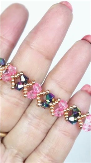 DIY Beaded Bicone Bracelet Making Tutorial for Beginners