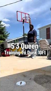 5'3 Queen training to dunk on a 10ft basketball goal, working on vertical jump and explosive power