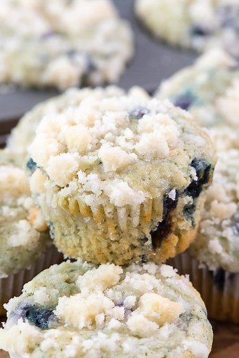 BEST Blueberry Muffin Recipe (with crumble) - Crazy for Crust