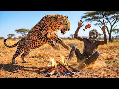 Prehistoric Survival Story | Early Human Eats Predator’s Food — Leopard Attacks Instantly