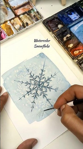 How to Paint a Watercolour Snowflake using an Old Credit Card #watercolor #painting #holidayart #art