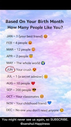 How Many People Like You? 💘 Based On Your Birth Month 💞