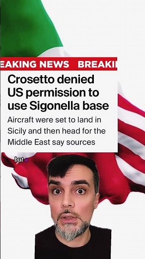 Italian Defense Minister Crosetto denied US permission to use Sigonella base. #american #italian