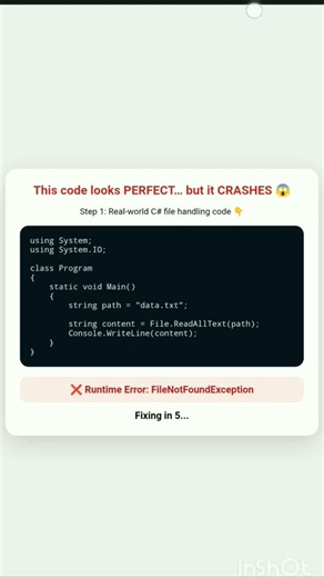 This C# Code Looks Perfect… But It CRASHES 😱 | viral shorts | viral status #shorts #trending