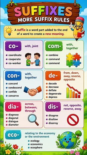 Learn Suffixes in English 📘 | Common Suffix Rules & Word Examples