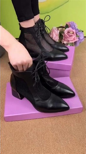 Black Mesh Ankle Boots Try On for Chic Everyday Style #boots #fashion #shortsfeed