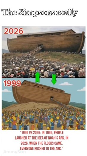 1999 vs 2026 😳 When People Didn’t Believe Noah’s Ark… #shorts#simpsons