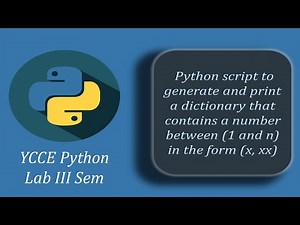 Python script to generate and print a dictionary that contains a number between in the form (a, aa)