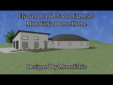 Flyover of 3500 Square Foot Dome Home
