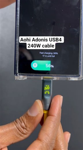 This smart cable shows your charging wattage in real time