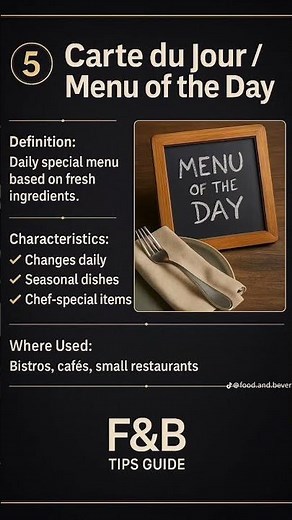12 Types of Restaurant Menus Every Waiter Must Know