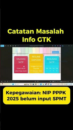 ✅Catatan Masalah Info GTK || Kepegawaian: NIP PPPK 2025 Belum Imput SPMT‼️