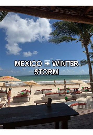 Leaving Mexico and come back to the aftermath of a massive winter storm wasn’t on my bingo card #tulum #mexico #winterstorm #vacation