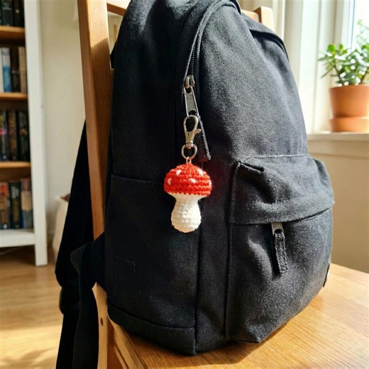 Crochet Mushroom Keychain, Cute Amigurumi Mushroom, Red Toadstool Bag Charm, Soft Wool Plushie,backpack Accessories, Nature Lover Gift - Etsy