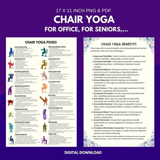 Chair Yoga Guide Bundle for Seniors: Seated Exercise PDF (printable Download) - Etsy