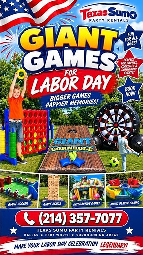 Make your Labor Day celebration BIGGER | Giant Game Rentals