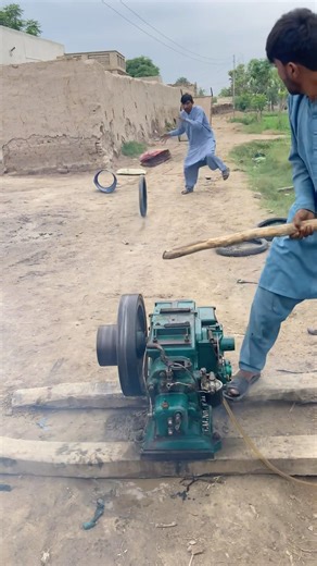 old diezl engine stunts & big tyre test startup