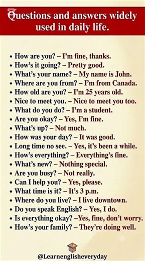 Learn English: 20 Daily Questions & Answers practice for beginners✅✅ #englishforbeginners #shorts