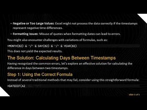 Calculate the Difference in Days Between Two Timestamps in Excel