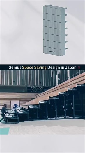 KNOWLEDGE ILLUSION on Instagram: "Japan is famous for turning limited space into limitless innovation, and this design proves it perfectly. What looks like a solid wall transforms into functional seating within seconds, folding out only when needed and disappearing just as easily. It’s a brilliant example of how smart engineering, precision mechanics, and thoughtful design can solve real-world problems like crowd management, storage, and urban space limitations. Instead of expanding buildings, J