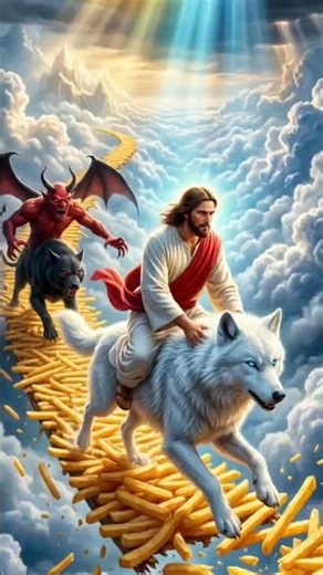 Devil Chasing Jesus on Fries Bridge 😱 #shorts