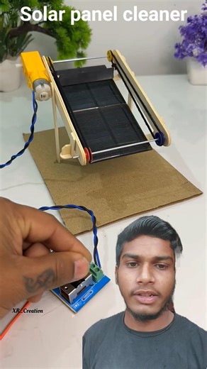 DIY Automatic solar panel cleaning system #diy​ #dcmotor​ #youtubeshorts​ #dcmotorproject​ #project​