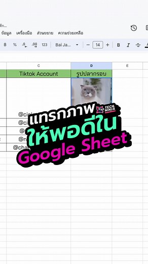 Tech Ninja 🥷 (@techninja.th) - แทรกภาพให้พอดีใน Google Sheet