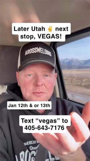 I want to thank all of you for this amazing opportunity I have to travel and share my knowledge and see different parts of the country! I am currently headed to Las Vegas! I would like to extend the invite to you if you can make it on short notice. Text Vegas to 405-643-7176 for updates on a location of the meet up. ❤️🤙😎 I am looking forward to seeing you! | A Ross Welding