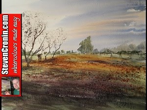 How to paint a simple meadow with watercolours