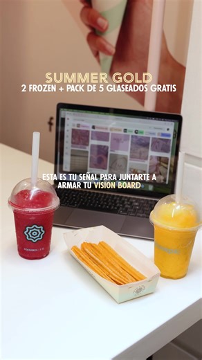 ¿Ya armaste tu vision board? Unos churros son la excusa perfecta para juntarte y pasar una tarde dulce soñando en grande. 💛 Disfruta nuestra promo ☀️ Summer Gold que incluye dos Frozen 5 churros glaseados a solo S/27.80 📍 Jockey Plaza 📍 Mall Plaza Angamos 📍 Real Plaza Primavera 📍 Real Plaza Salaverry 📍 Real Plaza Centro Cívico 📍 Plaza Lima Norte 📍 Plaza Lima Sur 📍 Plaza San Miguel 📍 Mall Aventura SJL 📍 Mall del Sur 📍 La Rambla