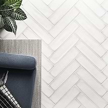 Stacy Garcia ArtBlock Bianco White 4x16 Matte Porcelain Tile