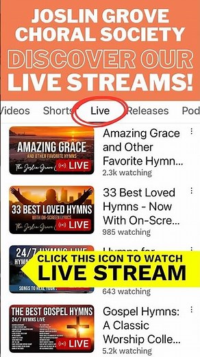 Live Streaming - Hymns All Day! Joslin Grove Choral Society